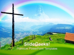 Wooden Cross Christian PowerPoint Templates And PowerPoint Themes 0812