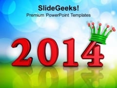Year 2014 With Crown PowerPoint Template 1113 Year 2014 With Crown PowerPoint Template 1113