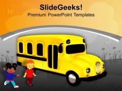 Yellow School Bus With Childrens Education PowerPoint Templates Ppt Backgrounds For Slides 0313 Yellow School Bus With Childrens Education PowerPoint Templates Ppt Backgrounds For Slides 0313