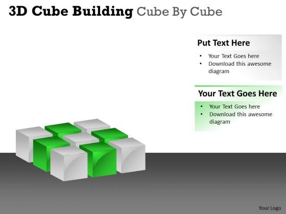 Business Cycle Diagram 3d Cube Building Cube By Cube Strategy Diagram