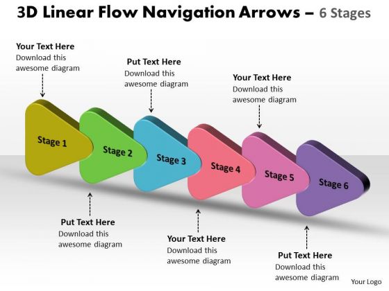 business cycle diagram 3d linear flow navigation arrow 6 stages Block Diagram Linear Accelerator business_cycle_diagram_3d_linear_flow_navigation_arrow_6_stages_business_diagram_1
