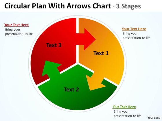 Business Cycle Diagram Circular Plan Three With Arrows Templates Chart 3 Stages Consulting Diagram