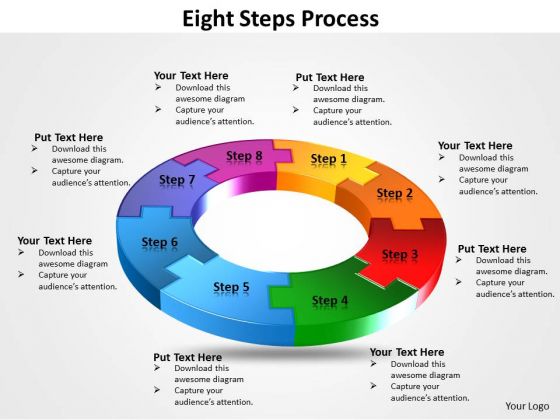 Business Cycle Diagram Eight Steps Process Business Diagram