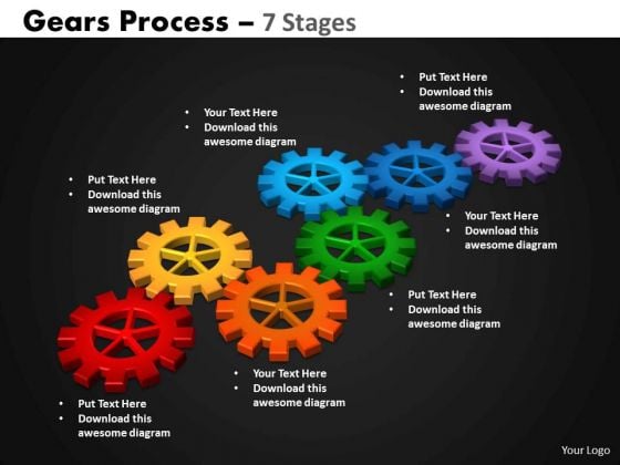 Business Cycle Diagram Gears Process 7 Stages Marketing Diagram