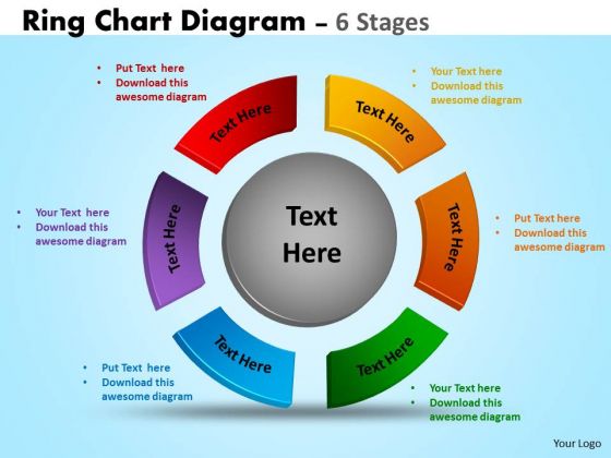 Business Cycle Diagram Ring Chart Diagram 6 Stages Sales Diagram