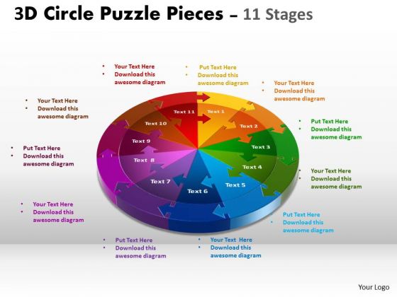 Business Diagram 3d Circle Puzzle Diagram 11 Stages Sales Diagram Business Diagram 3d Circle Puzzle Diagram 11 Stages Sales Diagram