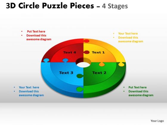 Business Diagram 3d Circle Puzzle Slide Layout Sales Diagram
