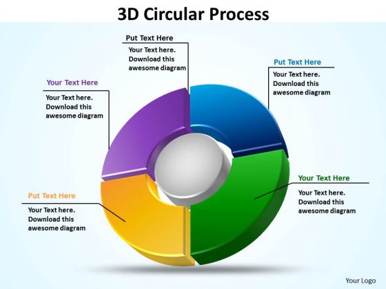 Business Diagram 3d Circular Process Business Framework Model