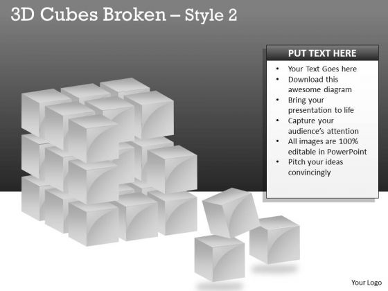 Business Diagram 3d Cubes Broken Style Business Cycle Diagram Business Diagram 3d Cubes Broken Style Business Cycle Diagram