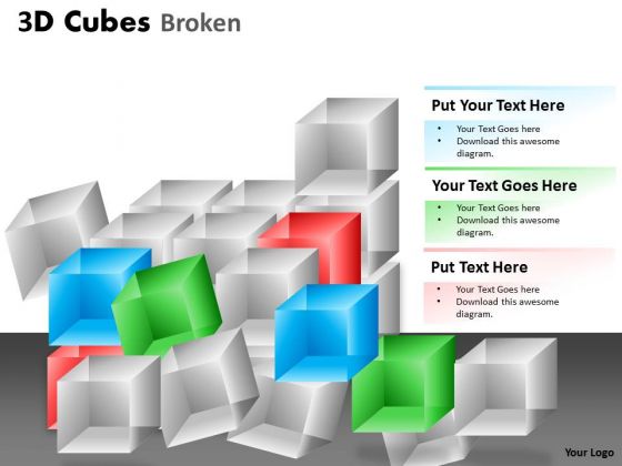 Business Diagram 3d Cubes Broken Style Sales Diagram Business Diagram 3d Cubes Broken Style Sales Diagram