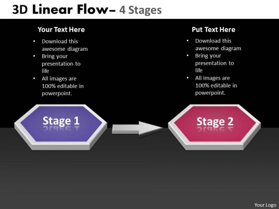 Business Diagram 3d Linear Flow Business Diagram 3d Linear Flow