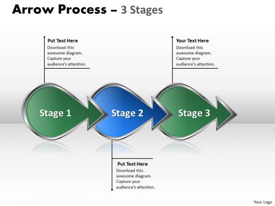 Business Diagram Arrow Process 3 Stages Strategy Diagram