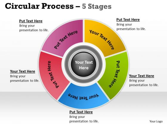 Business Diagram Business Project Management Process 5 Stages Sales Diagram