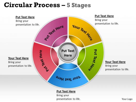 Business Diagram Circular Process 5 Stages Strategy Diagram
