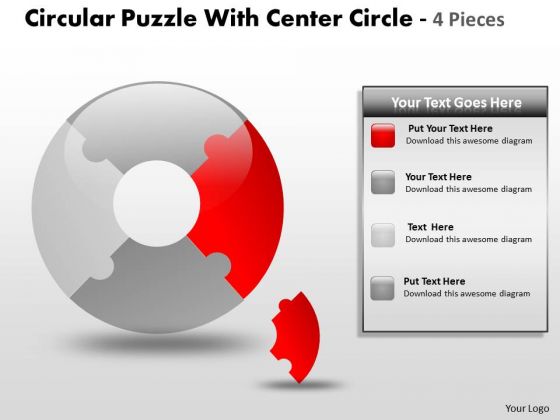 Business Diagram Circular Puzzle With Center Circle Diagram Sales Diagram