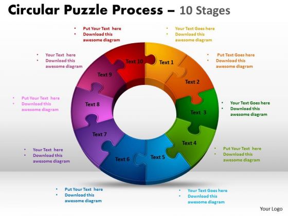 Business Diagram Components Circular Puzzle Process Business Framework Model