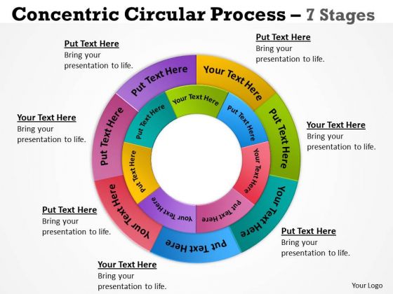 Business Diagram Concentric Circular Process 7 Stages 5 Sales Diagram
