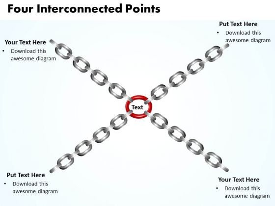 Business Diagram Four Interconnected Points Business Finance Strategy Development