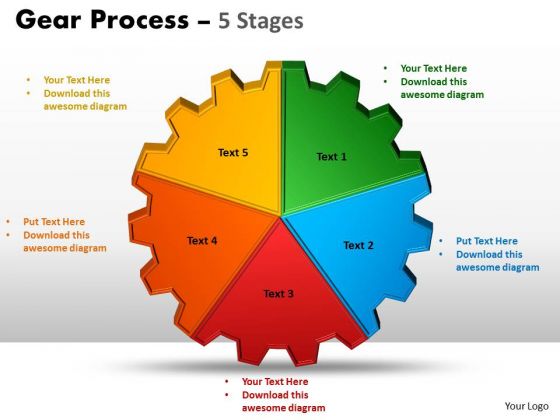 Business Diagram Gears Process 5 Stages Business Finance Strategy Development