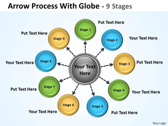 Business Diagram Hub And Spoke Process 9 Stages Sales Diagram