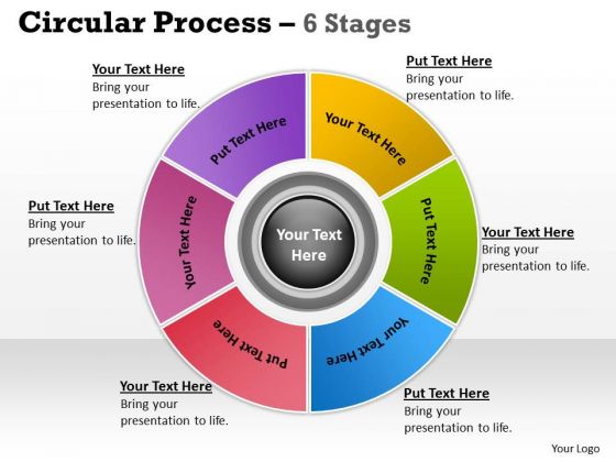 Business Diagram Illustration Of Circular Looped Process 6 Stages Sales Diagram
