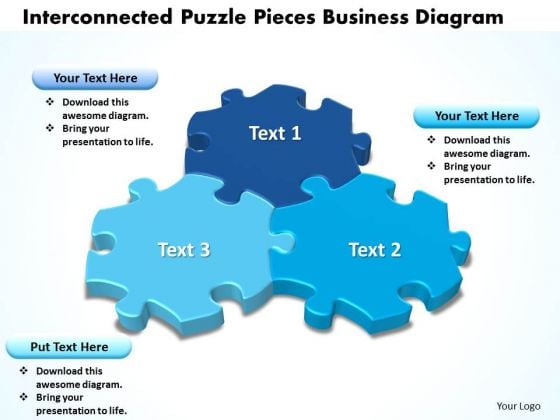 Business Diagram Interconnected Puzzle Pieces Business Diagram Sales Diagram