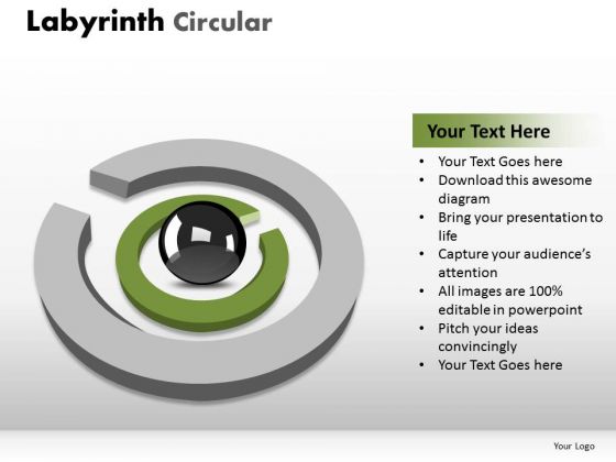 Business Diagram Labyrinth Circular Business Framework Model
