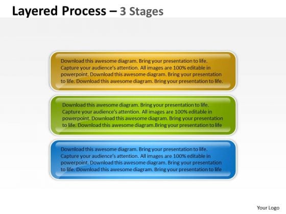 Business Diagram Layered Process 3 Stages Business Framework Model
