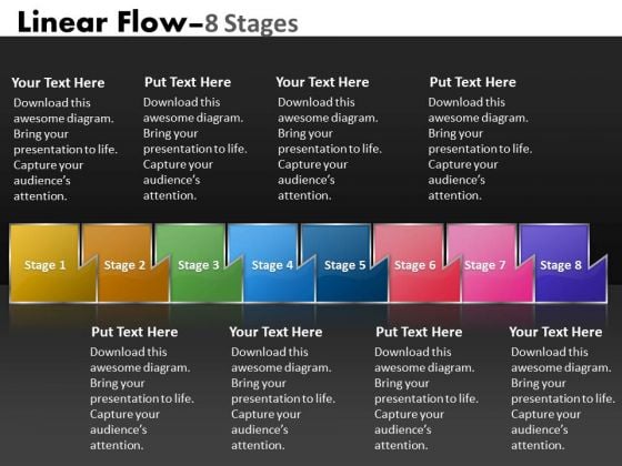 Business Diagram Linear Flow 8 Stages Sales Diagram