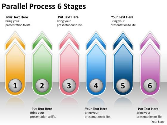 Business Diagram Parallel Process 6 Stages Strategic Management