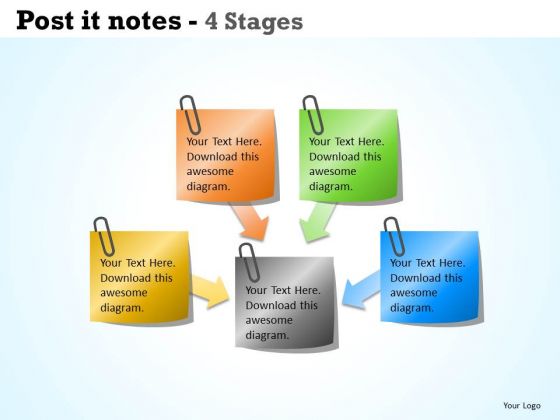 Business Diagram Post It Notes 4 Stages Business Framework Model Business Diagram Post It Notes 4 Stages Business Framework Model