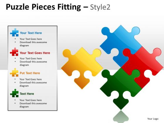 Business Diagram Puzzle Pieces Fitting Style 2 Sales Diagram