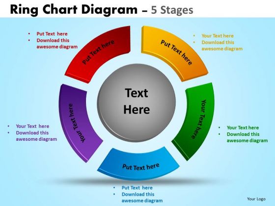 Business Diagram Ring Chart Diagram 5 Stages Sales Diagram