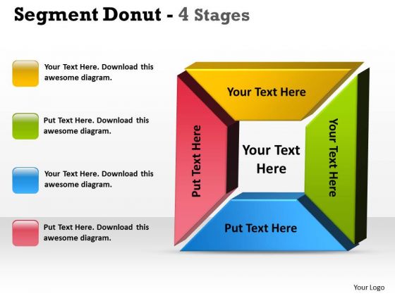 Business Diagram Segment Donut 4 Stages Consulting Diagram