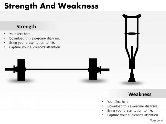 Business Diagram Strength And Weaknesses Sales Diagram