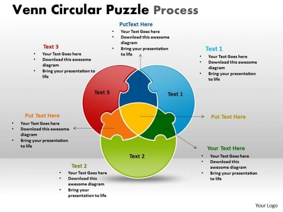 Business Diagram Venn Circular Puzzle Process Marketing Diagram