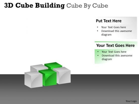 Business Finance Strategy Development 3d Cube Building Cube By Cube Strategy Diagram