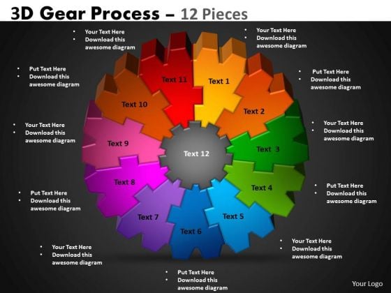 Business Finance Strategy Development 3d Gear Process 12 Pieces Sales Diagram Business Finance Strategy Development 3d Gear Process 12 Pieces Sales Diagram