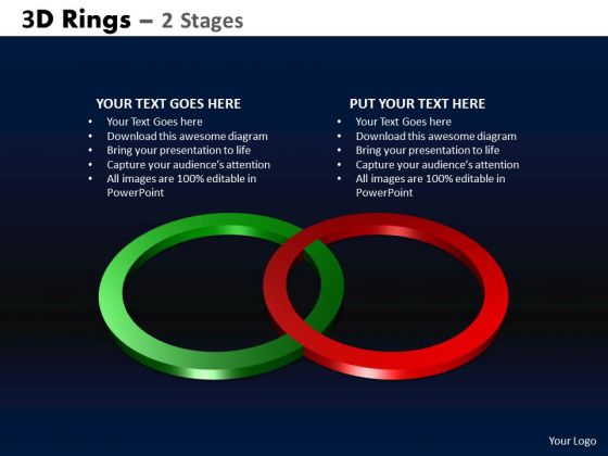 Business Finance Strategy Development 3d Rings 2 Stages Business Diagram