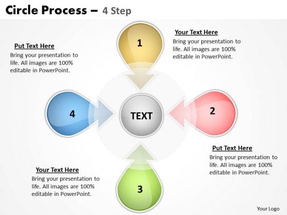 Business Finance Strategy Development Circle Process 4 Step Strategy Diagram