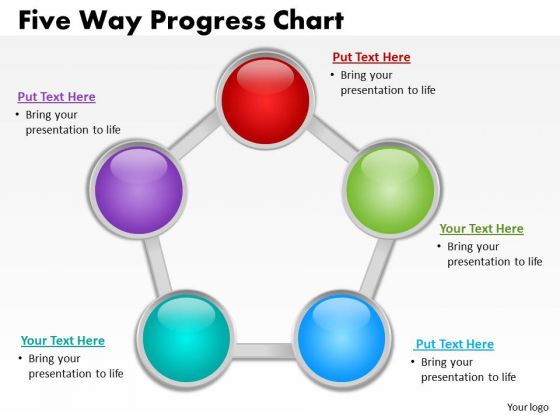 Business Finance Strategy Development Five Way Progress Chart Sales Diagram