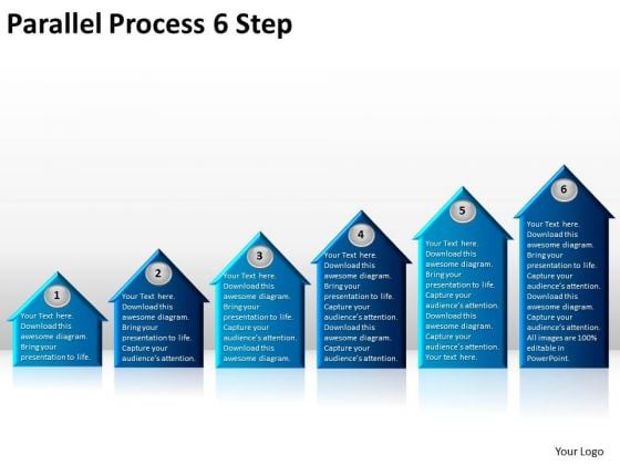 Business Finance Strategy Development Parallel Process 6 Step Marketing Diagram