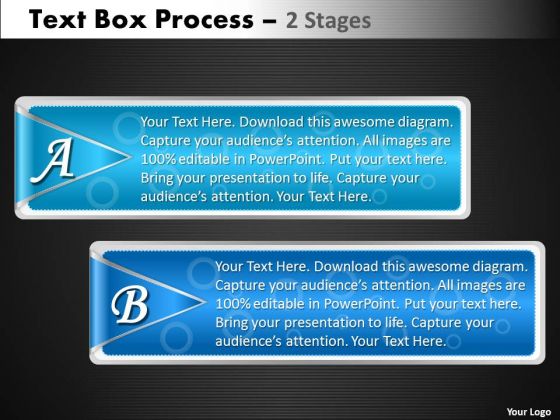 Business Finance Strategy Development Text Box Process 2 Stages Business Framework Model Business Finance Strategy Development Text Box Process 2 Stages Business Framework Model