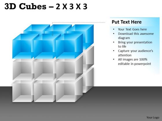 Business Framework Model 3d Cubes 2x3x3 Strategic Management