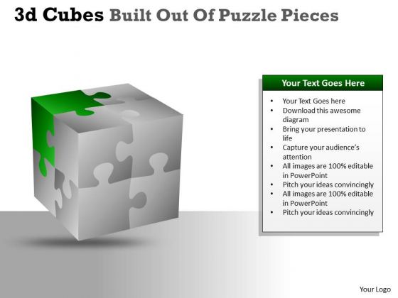Business Framework Model 3d Cubes Built Out Of Puzzle Pieces Mba Models And Frameworks