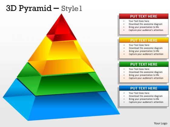 Business Framework Model 3d Pyramid With 5 Stages Consulting Diagram