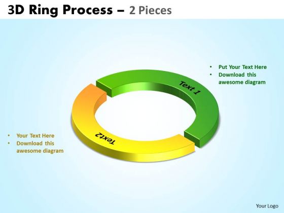 Business Framework Model 3d Ring Process 2 Pieces Consulting Diagram
