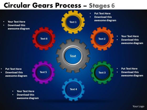 Business Framework Model Circular Gears Flowchart Process Sales Diagram