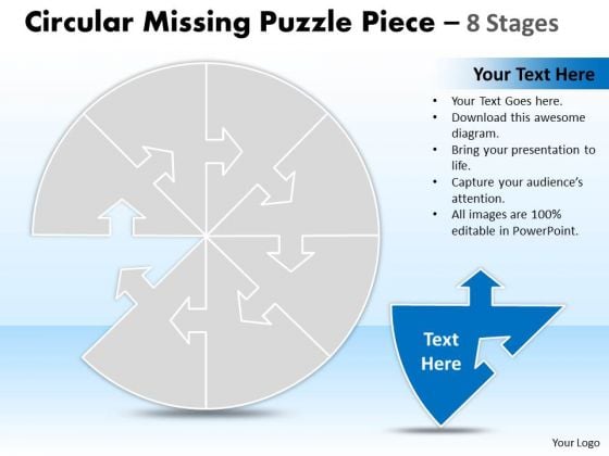 Business Framework Model Circular Missing Puzzle Piece 8 Stages Business Diagram