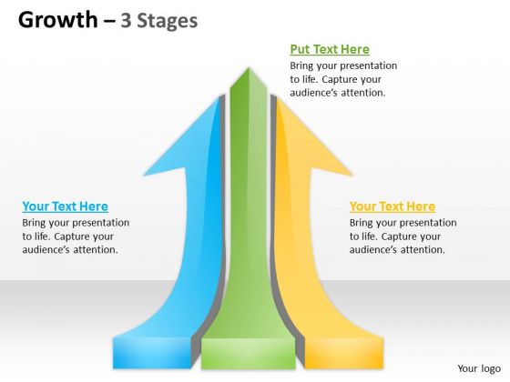 Business Framework Model Growth 3 Stages Strategy Diagram